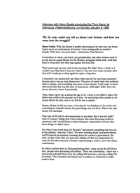 Interview with Harry Gwala conducted by Tony Karon at Dambuza, Pietermaritzburg, on Sunday January 8 1989