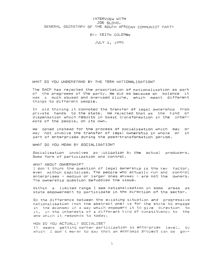 Interview with Joe Slovo by Keith Coleman