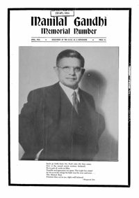 Indian Opinion Manilal Gandhi Memorial Issue Apr 1956