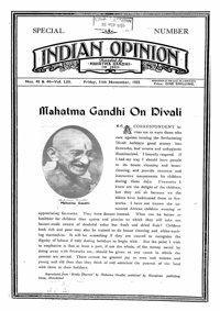 Indian Opinion Vol.53 No.43 and No.44 Nov 1954 Special Diwali Issue