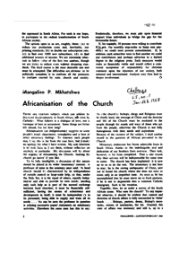 Africanisation of the Church