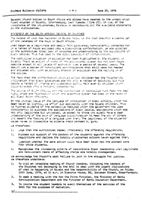 Statement of the South African Council of Churches
