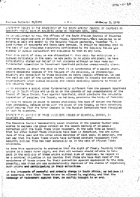 Statement issued by the Praesidium of the South African Council of Churches on Security Branch raid on Diakonia House on November 26th, 1976

