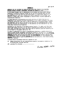 Approved text of statement on conscientious objection issued by the South African Catholic Bishops Conference, released on February 9, 1977.
