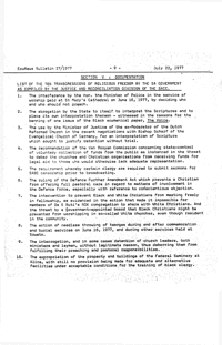 List of the ten transgressions of the religion freedom by the SA Government as compiled by the Justice of the reconsiliated divison of the SACC
