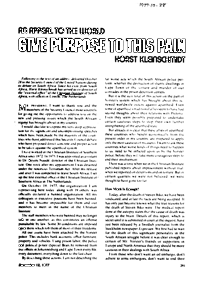 An appeal to the world: give purpose to this pain
