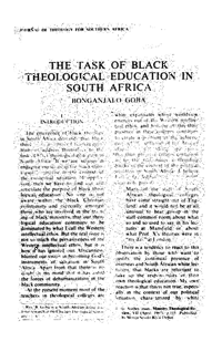 The task of Black theological education in South Africa
