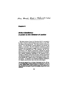 Divine obedience: a letter to the Minister of Justice
