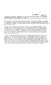 Statement of General Secretary of South African Council of Churches, Bishop Desmond Tutu, October 11, 1979

