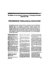 Progressive theological education