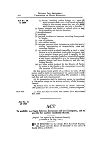 Prohibition of Mixed Marriages Act, Act No 55 of 1949