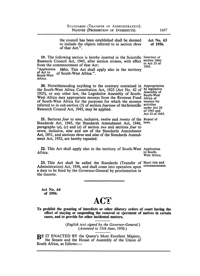 Natives (Prohibition of Interdicts) Act, Act No 64 of 1956