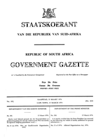 Affected Organizations Act, Act No 31 of 1974
