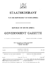 Internal Security Act, Act No 74 of 1982