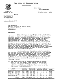 Letter from the Town Clerk of the City of Grahamstown to the Secretary of the National Council of African Women 