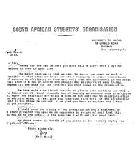 Letter from Steve Biko to Thami Mazwai 