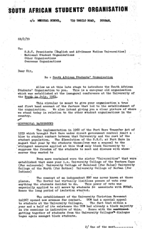 Letter from Steve Biko to SRC Presidents 