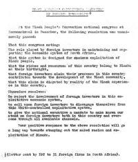 Black Peoples Convention: rejection of foreign investment
