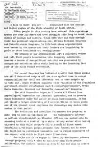 Letter from H S Buthelezi to the Reverend Don Morton
