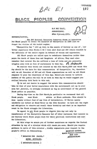 Letter from Sipho Buthelezi, Secretary General of the Black Peoples Convention, to Brothers/Sisters

