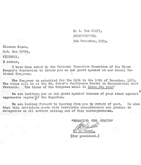Letter from N Z Cindi to Clemens Kapuo