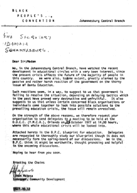 Letter from Lybon Mabasa to the Secretary, IDAMASA
