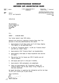 Letter from J L J van Vuuren, Chief Director of the Northern Cape Administration Board to the Secretary of the Ciskei Commission
