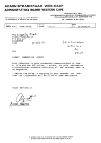 Letter from W P J Schmidt, Chief Director of the Western Cape Administration Board to the Secretary of the Ciskei Commission
