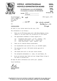 Letter from M J Jonker, Chief Director of the Highveld Administration Board to the Secretary of the Ciskei Commission
