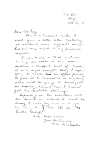 Letter from M M Mabhida to Ray Simons