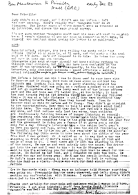Letter from Ben Maclennan to Priscilla Hall relating to inadequate food rations at Glenmore township
