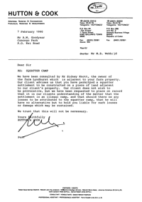 Letter from Hutton and Cook Attorneys addressed to A.W. Goodyear
