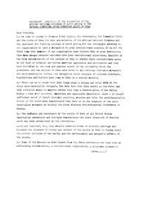 Memorandum submitted by the delegation of the African National Congress of South Africa to the Central Committee of the Communist Party of Cuba
