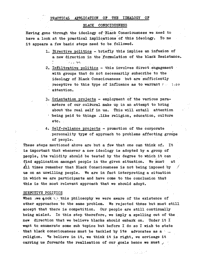 Practical application of the ideology of Black Consciousness
