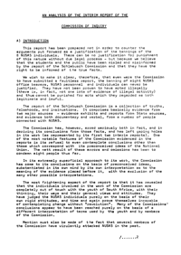 An analysis of the interim report of the Commission of Inquiry
