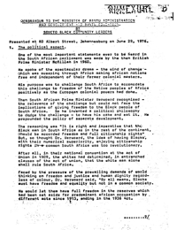 Memorandum to the Minister of Bantu Administration and Development and Bantu Education 