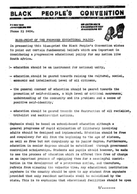 Black Peoples Convention:  Blueprint of the 