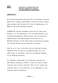 Proposals to restructure the National Working of the NEC for its effective functioning
