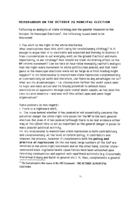 Memorandum on the October 26 Municipal Election
