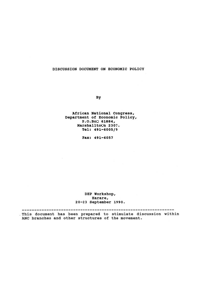 Discussion document on economic policy