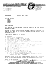 Memorandum from Popo Molefe to United Democra