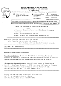 Memos for meetings of ComAfricas Delegation 