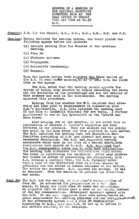 Minutes of a meeting of the National Executive Committee, held at the Head Office on Sunday on 12th May 1968 at 10:30am
