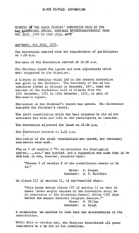 Minutes of the Black Peoples Convention held at the Lay Ecumenical Centre, Edendale, Pietermaritzburg from 8th July 1972 to 10th July 1972
