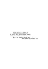 Minutes of the 53rd Congress of the National Union of South African Students, held at the University of Cape Town, 30th January - 4th February 1976
