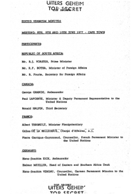 Edited Verbatim Minutes: Meeting, 8th, 9th and 10th June 1977, Cape Town

