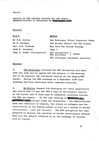 Minutes of the Meeting between RSA and Angola representatives at Mocamedes on 1 November 1978 
