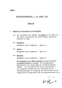 
Staatsveiligheidsraad, 26 Maart 1979: Besluite
