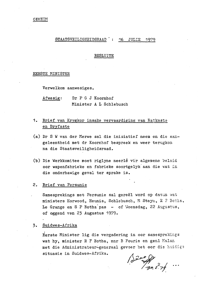 
Staatsveiligheidraad, 16 Julie 1979: Besluite
