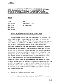 Issues on which officials of South Africa wer
